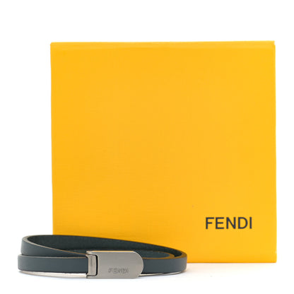 Fendi Calfskin Double Wrap Bracelet Laguna 6 of 6