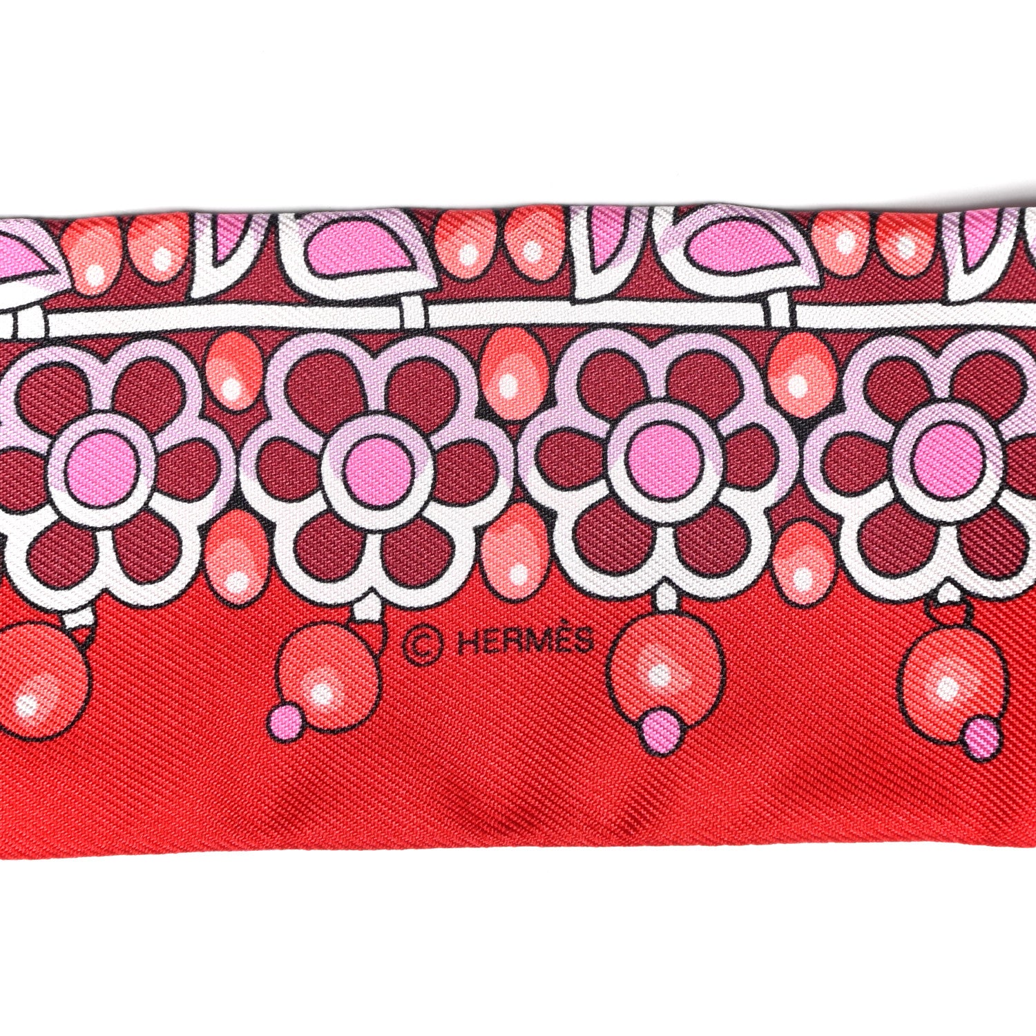 Hermes Silk Parures Des Maharajas Twilly Fuchsia Parme Rouge 4 of 5