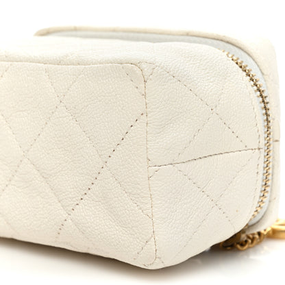 Chanel Caviar Quilted Mini Top Handle Vanity With Chain White 8 of 12