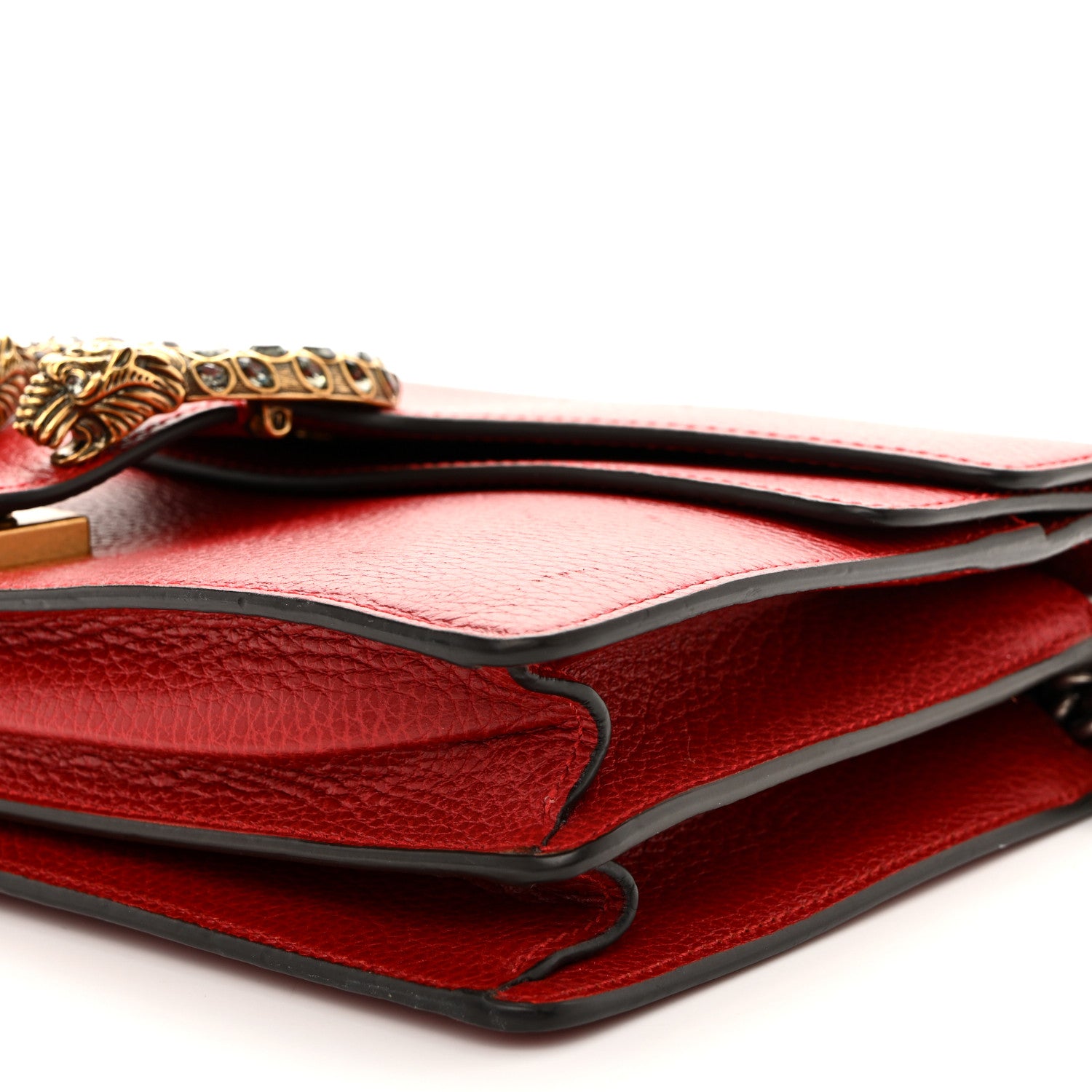Gucci Dollar Calfskin Swarovski Crystal Small Dionysus Shoulder Bag Hibiscus Red 11 of 16