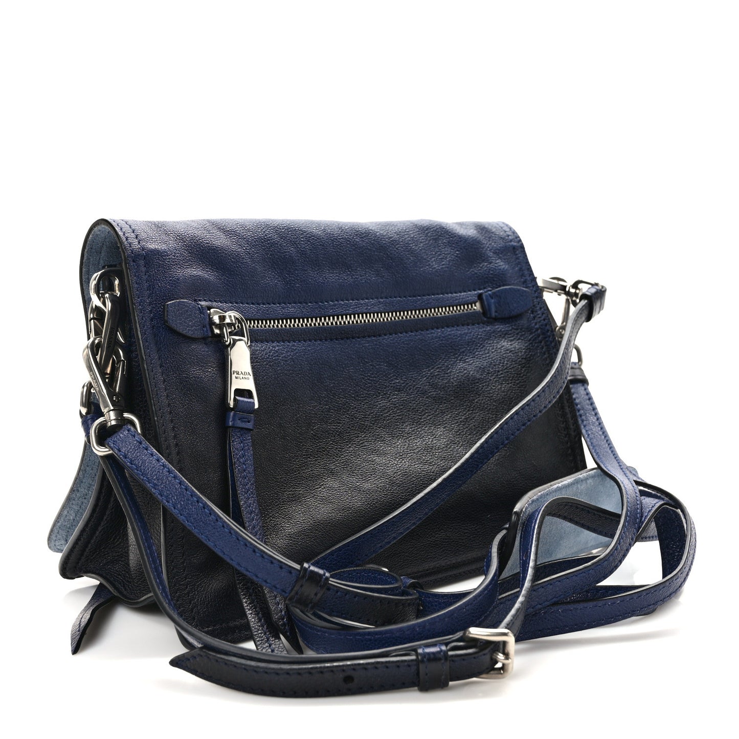 Glace Calf Etiquette Flap Inchiostro Astrale