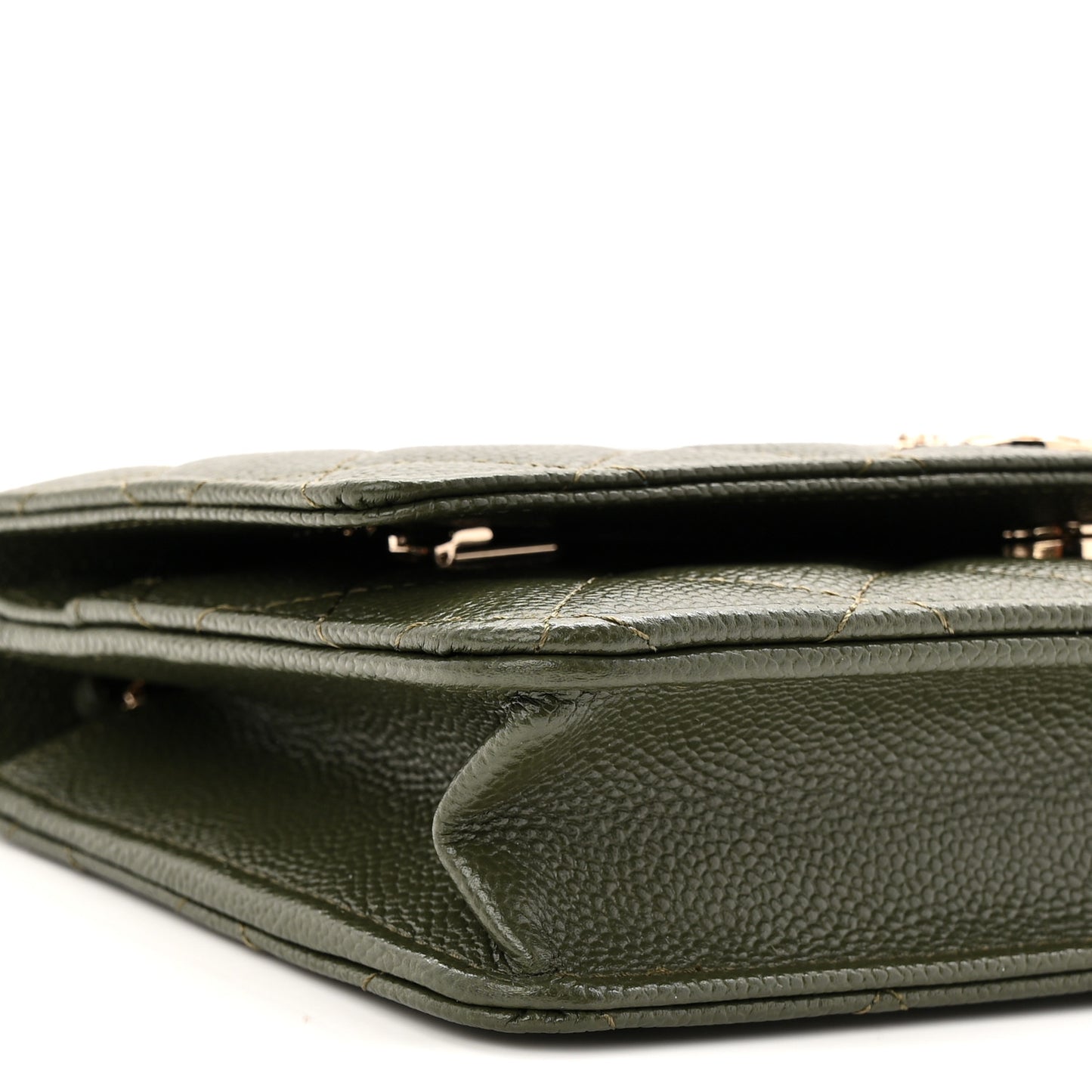 Caviar Quilted Multi Chain Wallet On Chain WOC Khaki