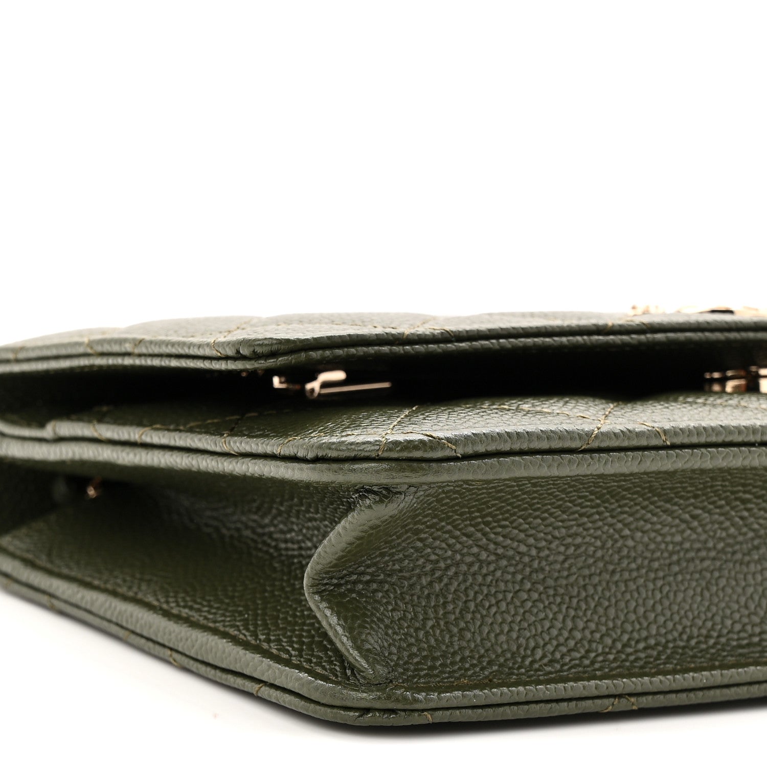 Chanel Caviar Quilted Multi Chain Wallet On Chain WOC Khaki 10 of 12