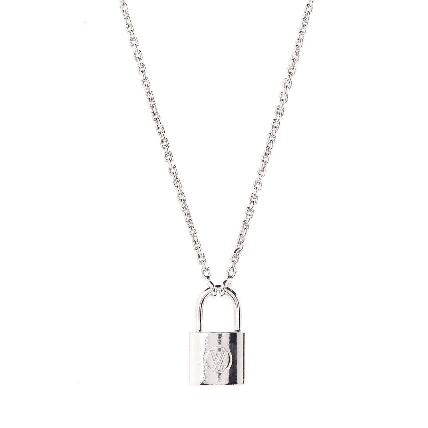 Louis Vuitton Sterling Silver Lockit Necklace 4 of 7