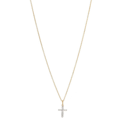 David Yurman 18K Yellow Gold Diamond Cable Collectibles Cross Necklace 1 of 6