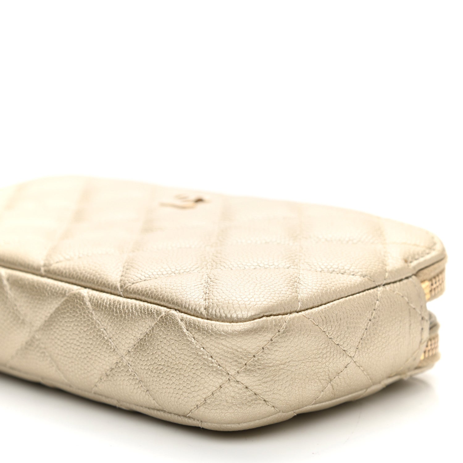 Chanel Metallic Caviar Quilted Small Clutch With Chain Gold 12 of 13