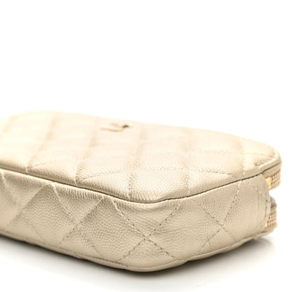 Chanel Metallic Caviar Quilted Small Clutch With Chain Gold 12 of 13