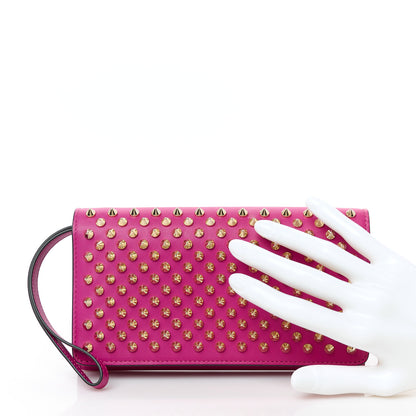 Christian Louboutin Calfskin Macaron Spiked Flap Wallet Indian Rose 2 of 11