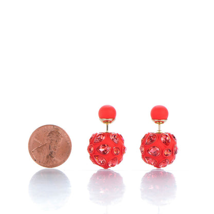 Christian Dior Crystal Mise En Dior Tribal Earrings Red 2 of 8
