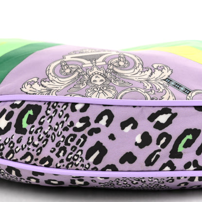 Versace Nylon Calfskin Barocco Mosaic Print Hobo Bag Jacaranda Multicolor 10 of 11