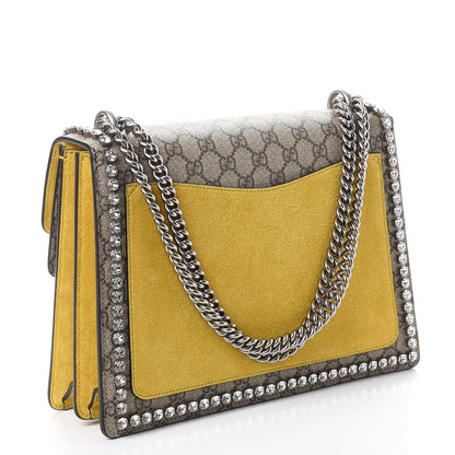 Gucci GG Supreme Monogram Crystal Bow Embroidered Medium Dionysus Shoulder Bag Yellow 3 of 8