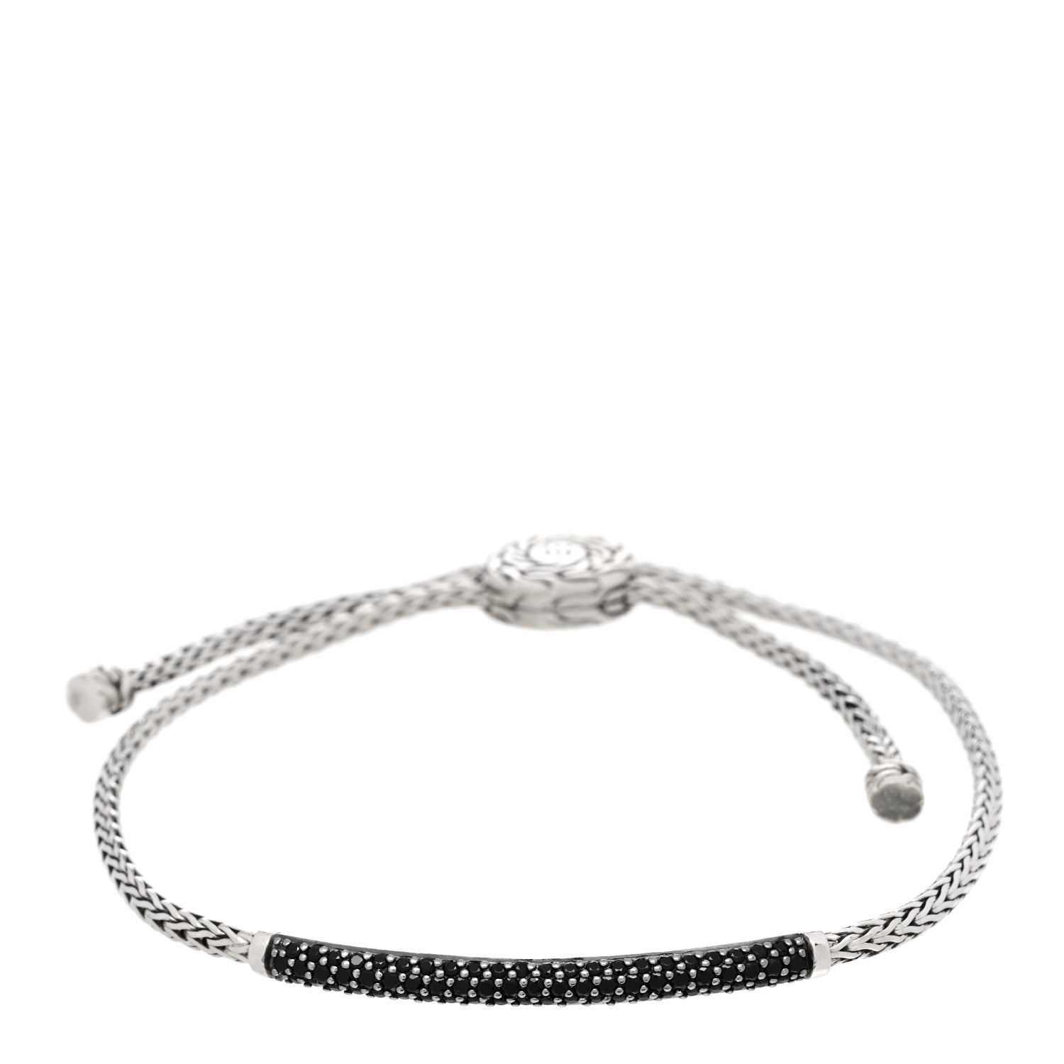 John Hardy Sterling Silver Black Sapphire Classic Chain Pull Through Station Bracelet Black 1 of 4