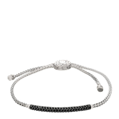 John Hardy Sterling Silver Black Sapphire Classic Chain Pull Through Station Bracelet Black 1 of 4