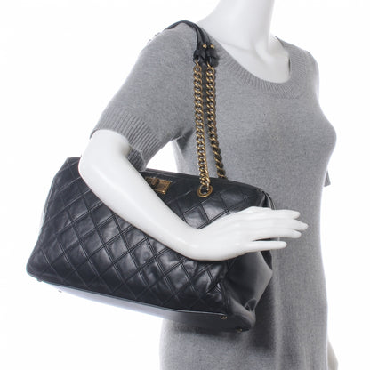 Chanel Calfskin Diamond Debossed Large Cosmos Zip Tote Black 2 of 7