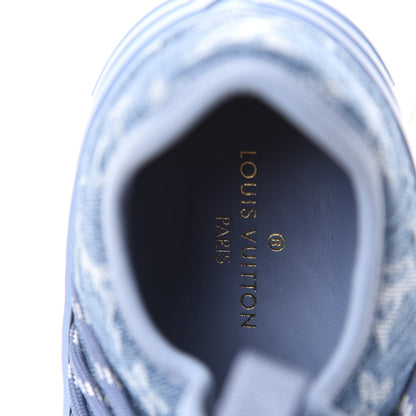 Louis Vuitton Denim Rubber Monogram Fastlane Low Sneakers 5.5 Navy 8 of 10