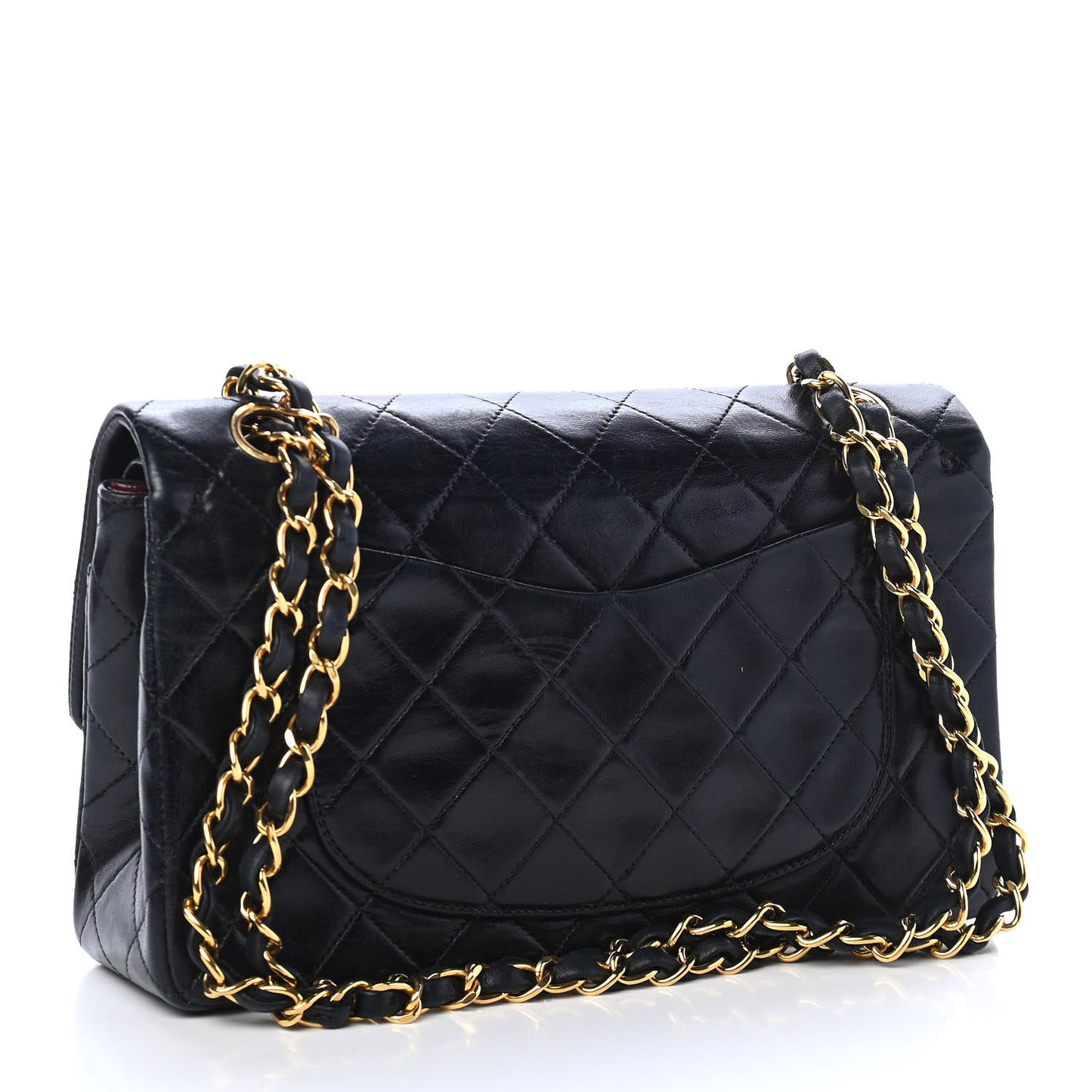 Lambskin Quilted Small Double Flap Black