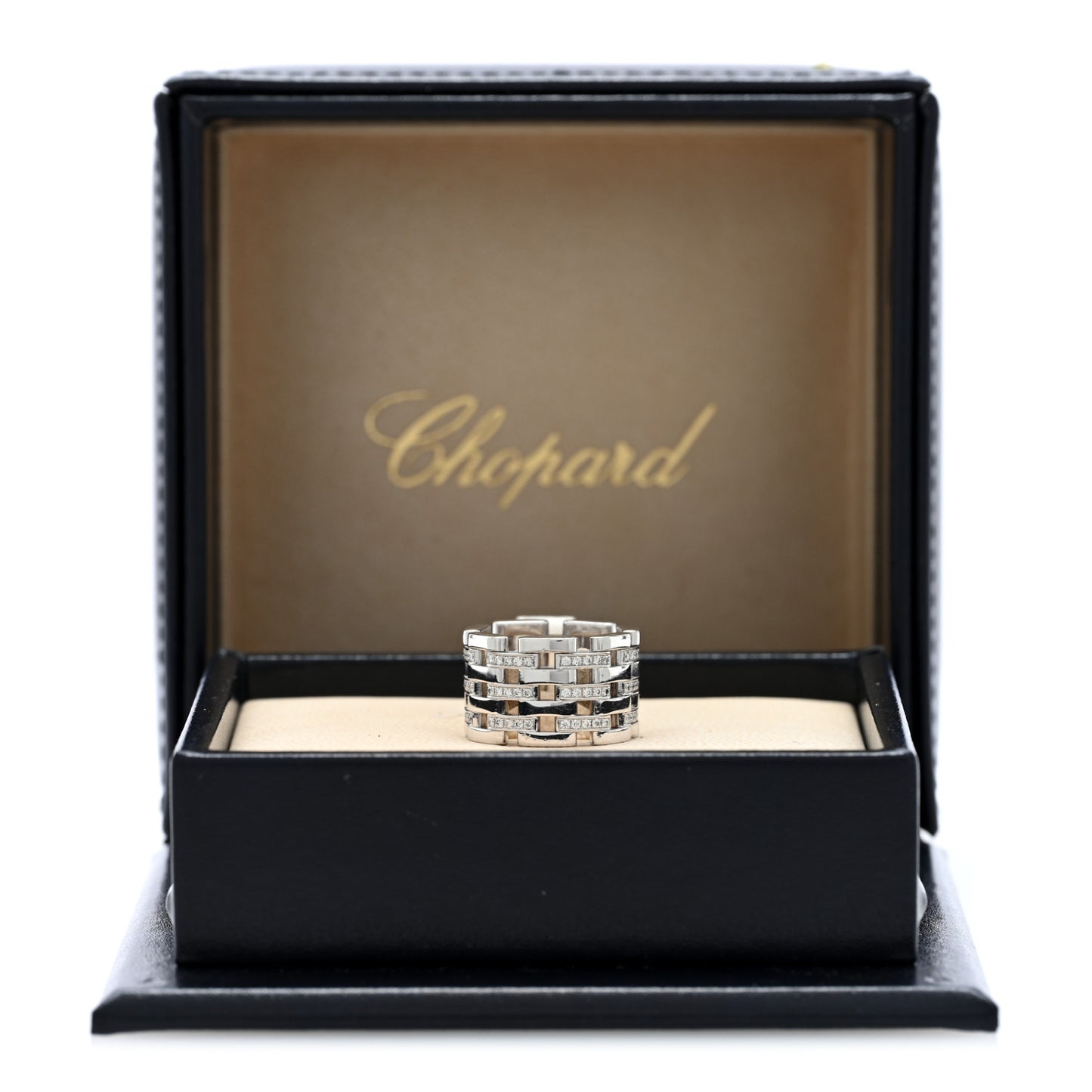 18K White Gold Diamond Les Chaines Ring 50 5.5