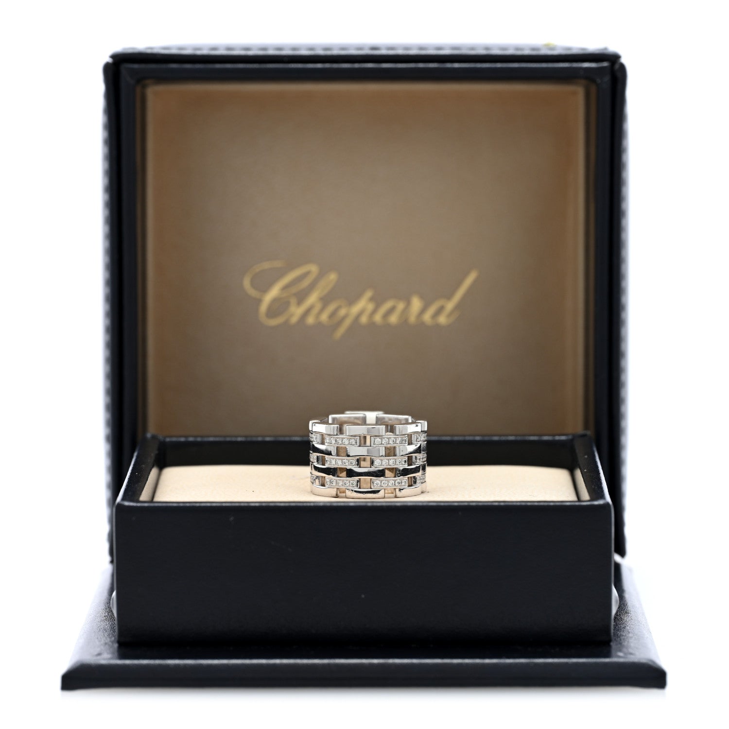 Chopard 18K White Gold Diamond Les Chaines Ring 50 5.5 5 of 5