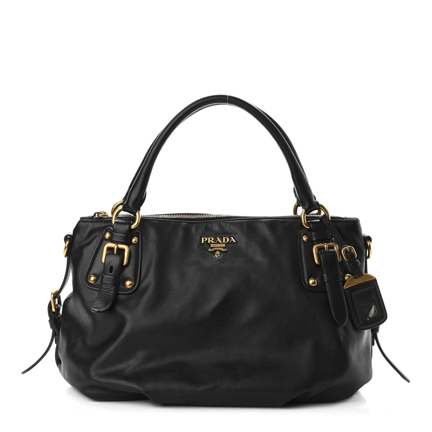 Vitello Soft Shopping Satchel Black