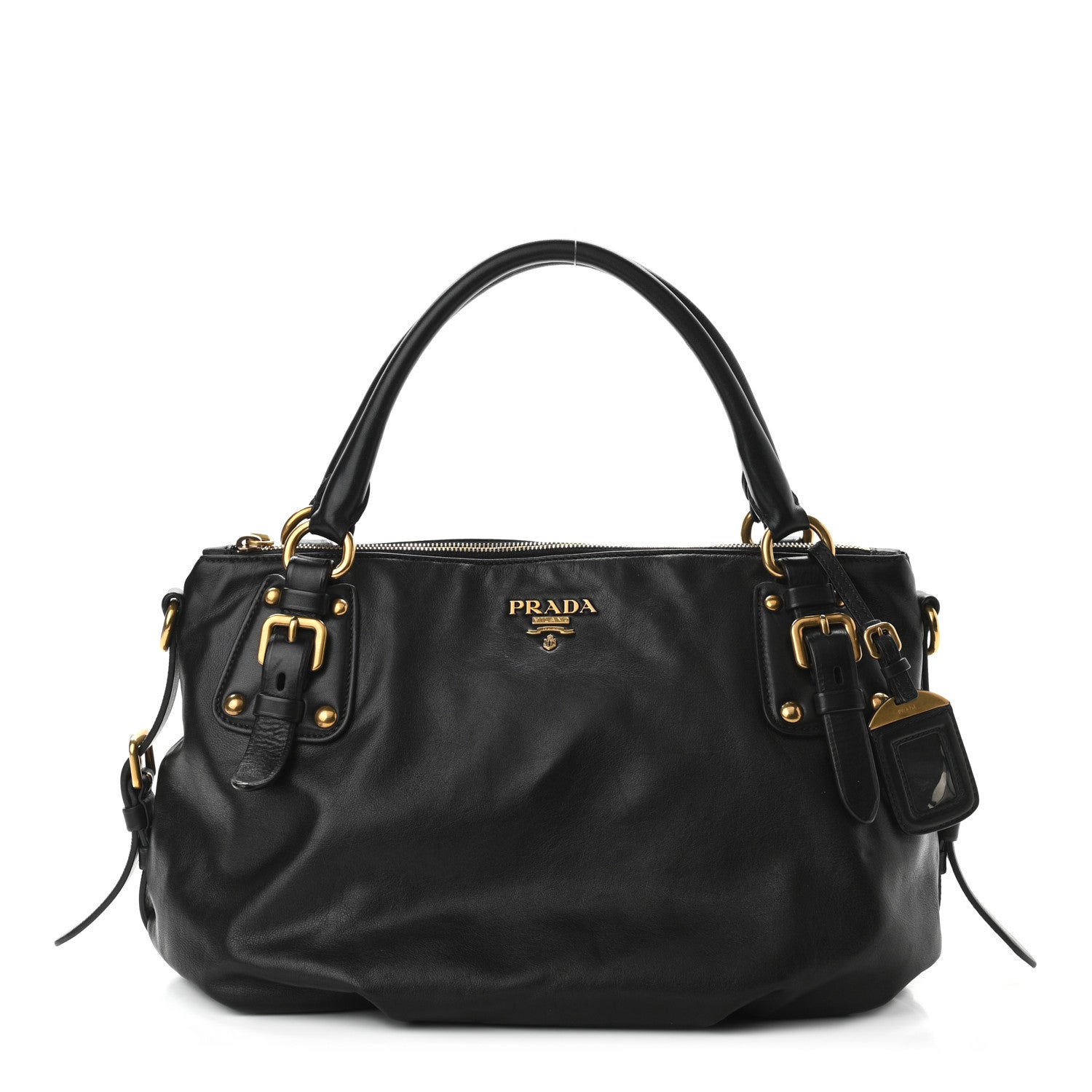 Prada Vitello Soft Shopping Satchel Black 1 of 14