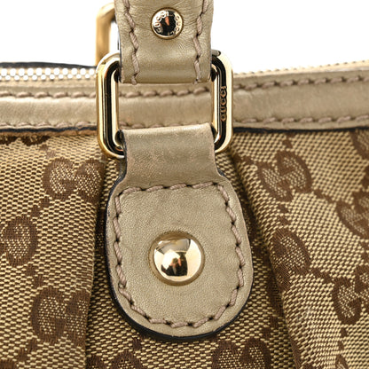 Gucci Monogram Margaux Calfskin Medium Sukey Top Handle Bag Beige Ebony Mystic White 15 of 17