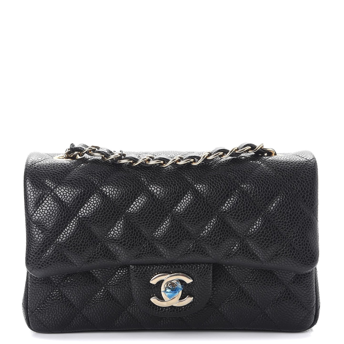 Caviar Quilted Mini Rectangular Flap Black