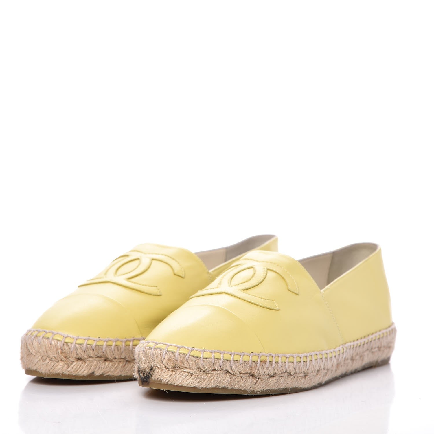 Chanel Lambskin CC Espadrilles 41 Yellow 3 of 15