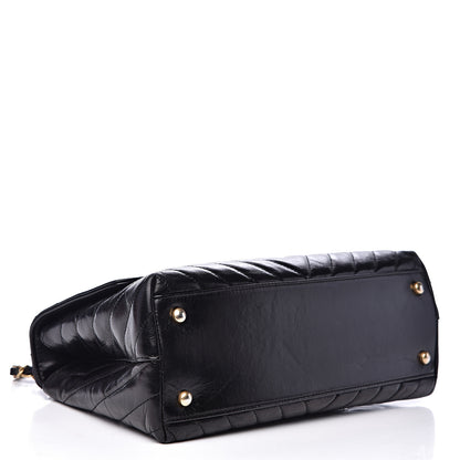 Chanel Calfskin Chevron Quilted Small Coco Handle Flap Black 3 of 16