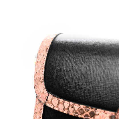 Gucci Azalea Calfskin Snakeskin Horsebit 1955 Shoulder Bag Black Pink 11 of 11