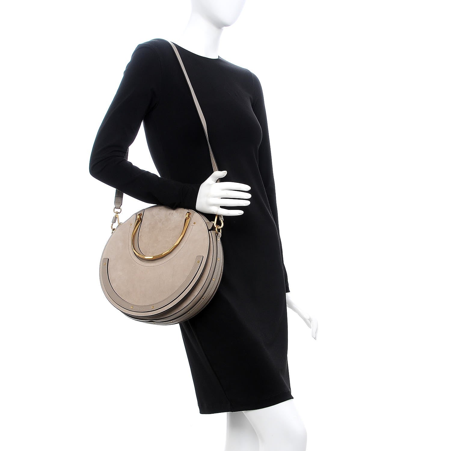 Chloe Calfskin Suede Medium Pixie Bag Motty Grey 2 of 10