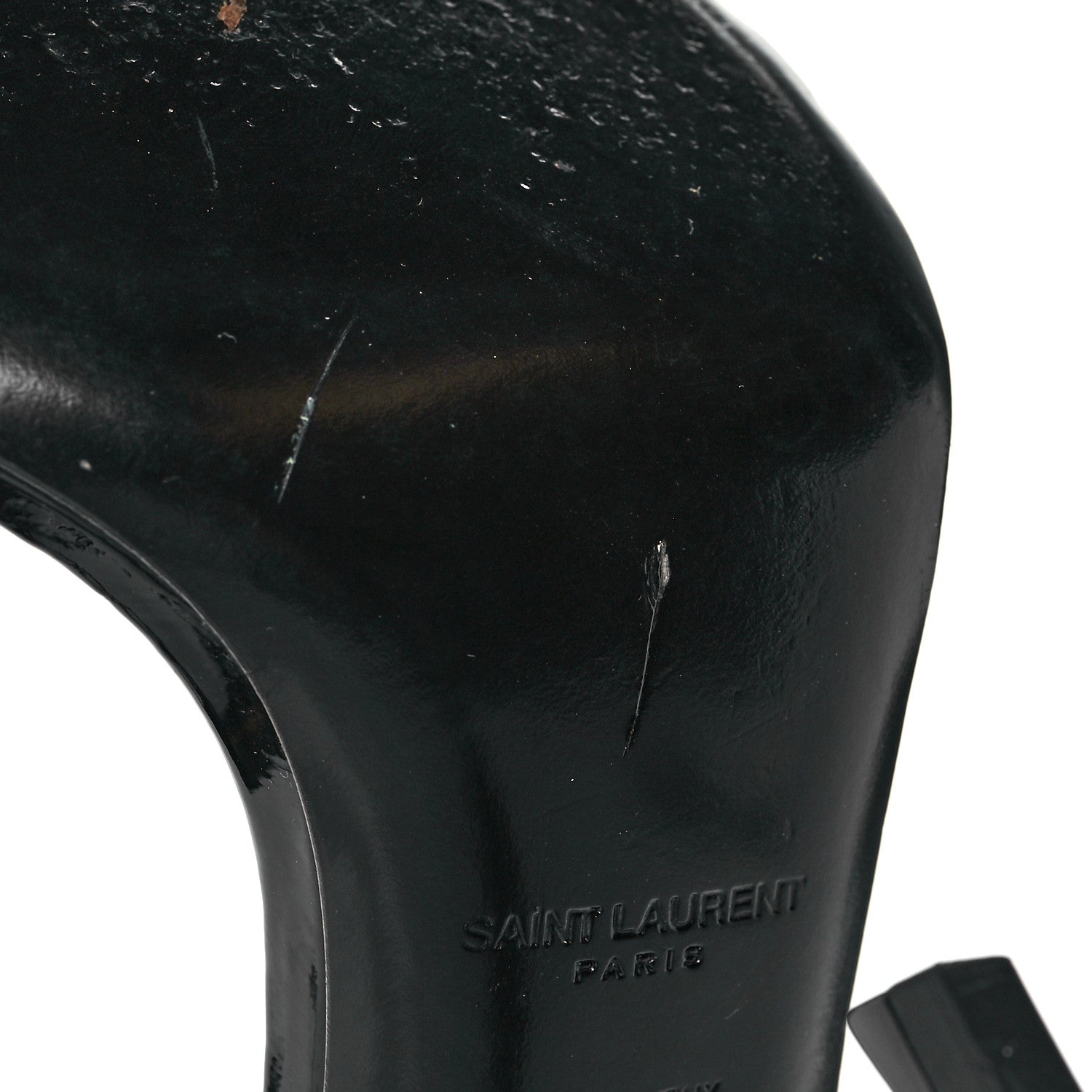 Saint Laurent Patent Calfskin Opyum 110 Sandals 37.5 Black 10 of 11