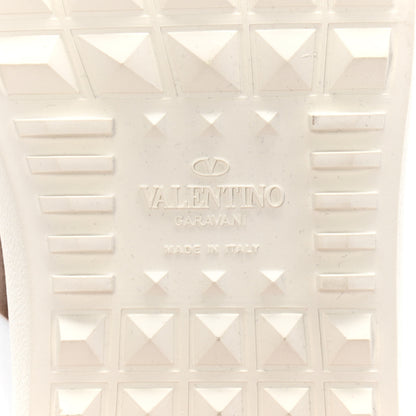 Valentino Garavani Calfskin Rockstud Open Sneakers 39.5 White Rose Gold 8 of 9