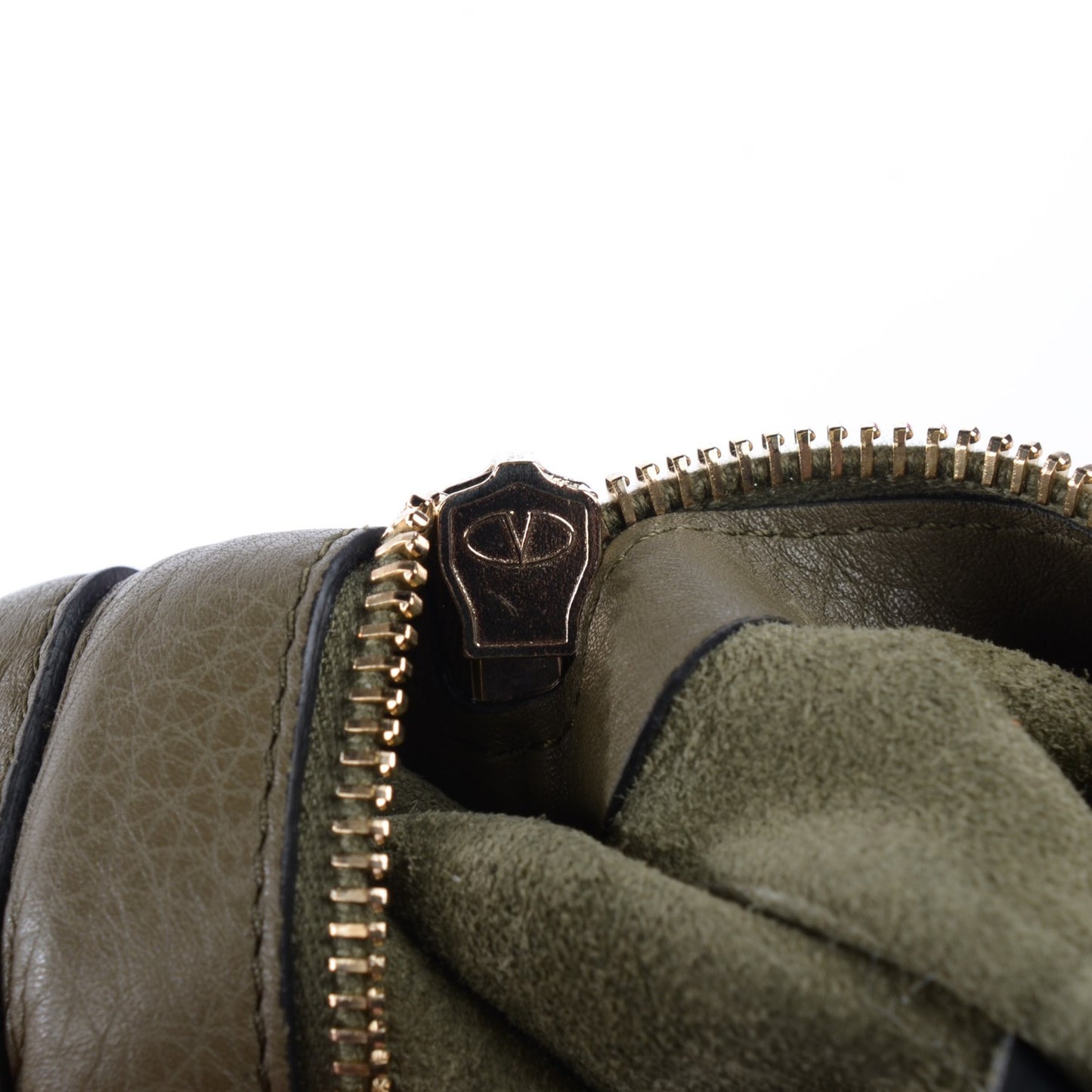 Alce Printed Calfskin Medium Rockstud Tote Army Green