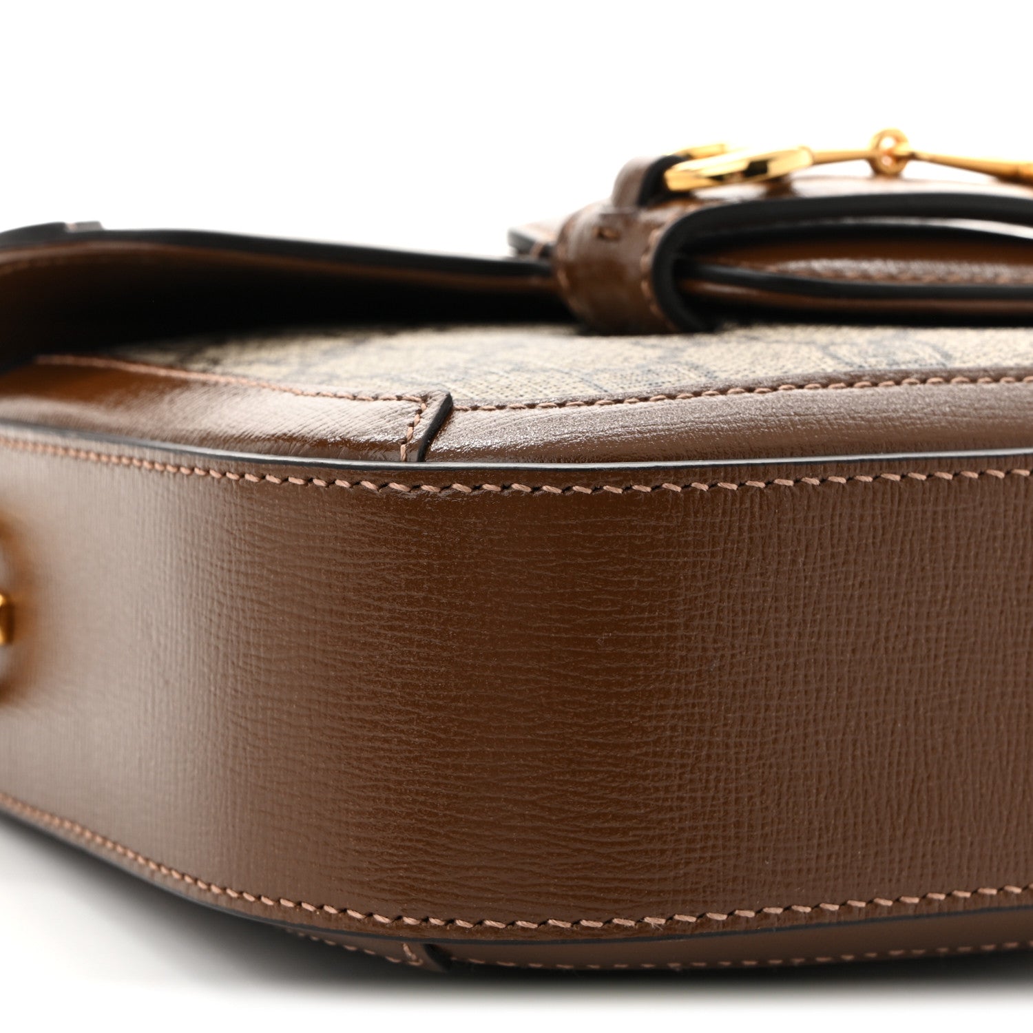 Gucci GG Supreme Monogram Web Mini Horsebit 1955 Shoulder Bag Beige Brown Sugar 9 of 10