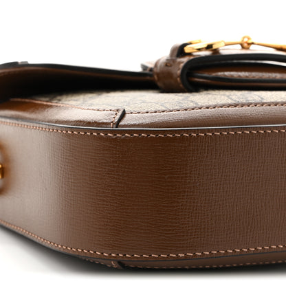 Gucci GG Supreme Monogram Web Mini Horsebit 1955 Shoulder Bag Beige Brown Sugar 9 of 10