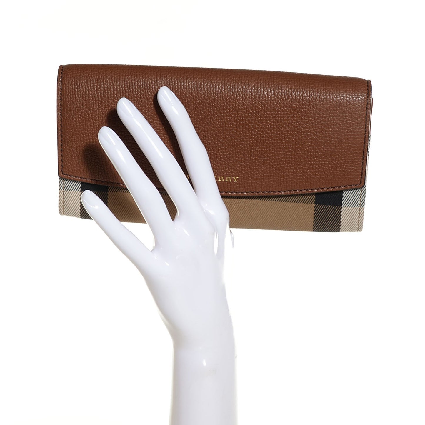 Calfskin House Check Continental Wallet