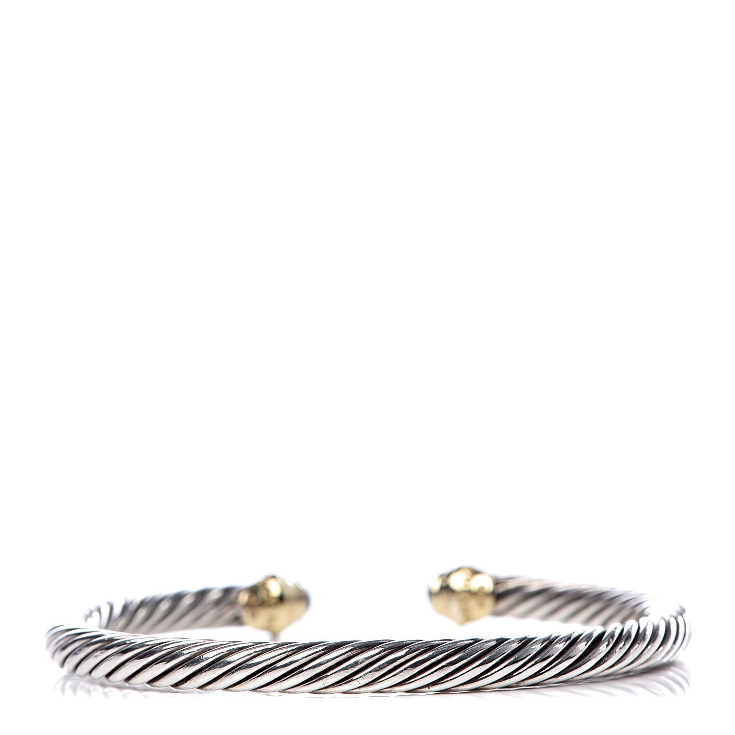 David Yurman Sterling Silver 18K Yellow Gold Blue Sapphire 4mm Cable Kids Birthstone Bracelet 3 of 5