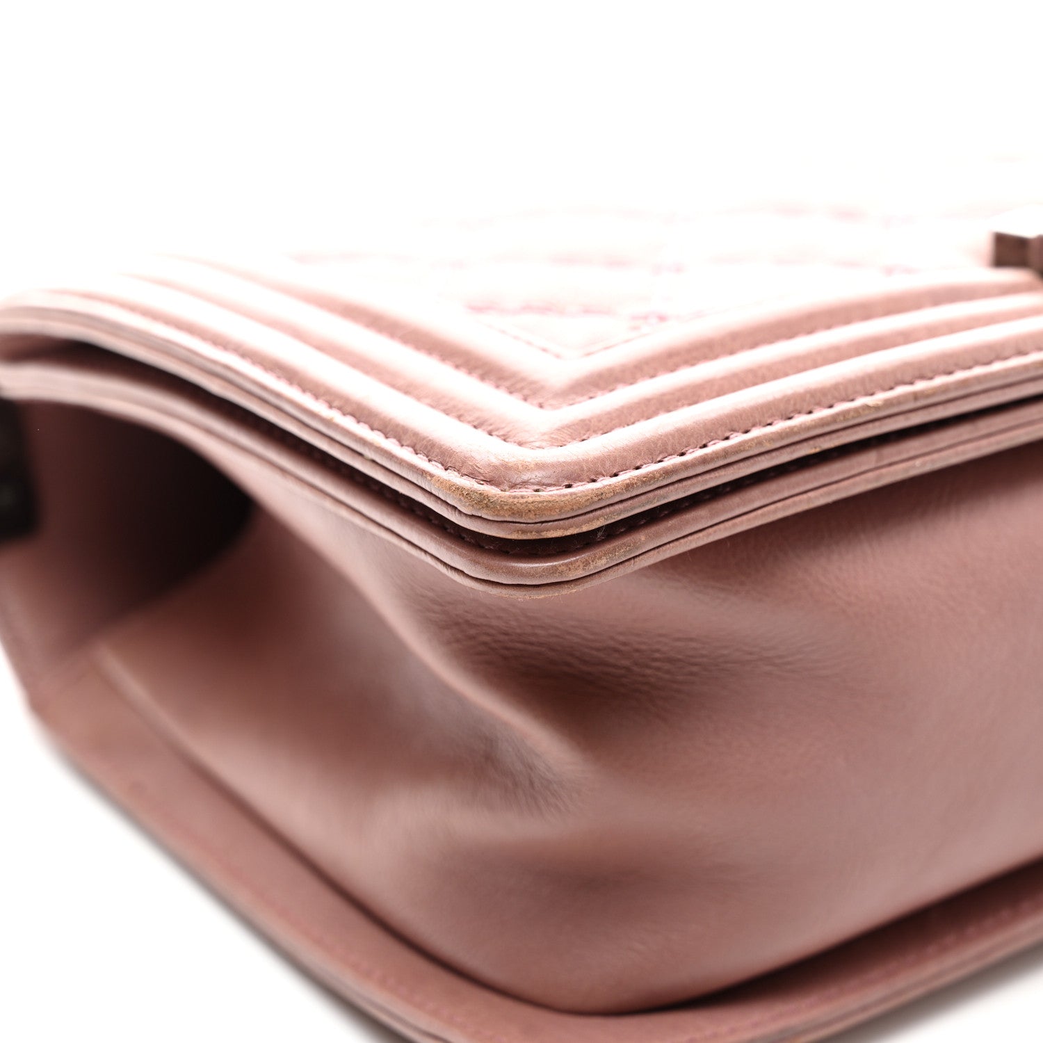Chanel Calfskin Quilted Double Stitch Medium Boy Flap Pink 11 of 11