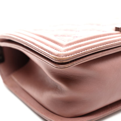 Chanel Calfskin Quilted Double Stitch Medium Boy Flap Pink 11 of 11