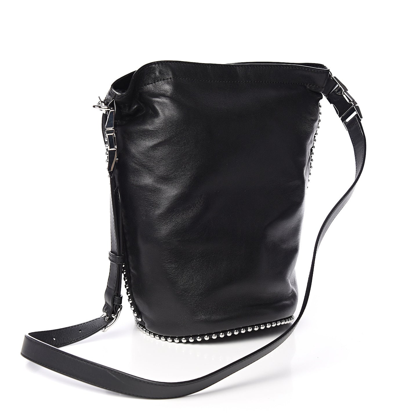 Lambskin Attica Chain Dry Sack Bucket Bag Black