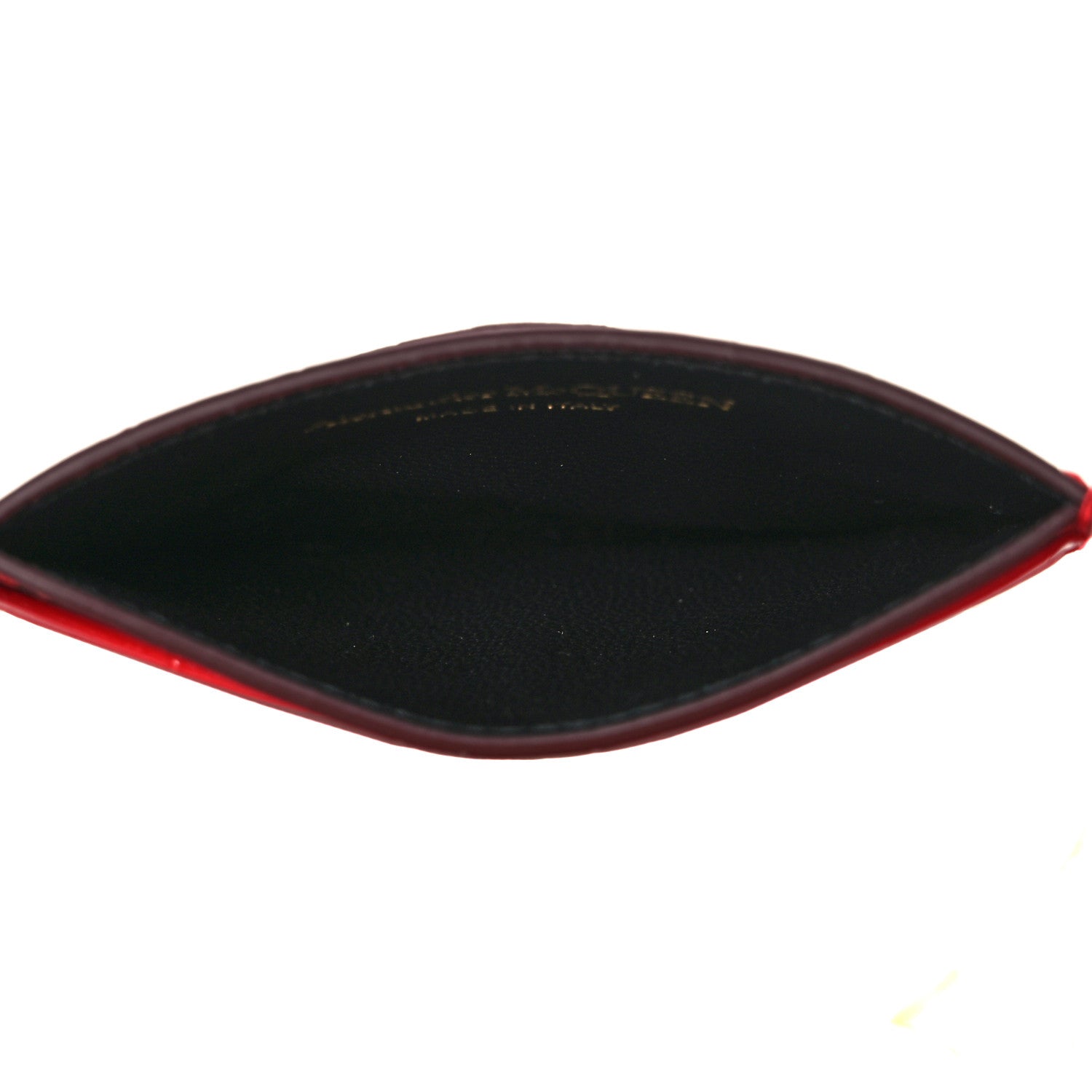 Alexander McQueen Calfskin Crocodile Embossed Skull Card Holder Scarlet Red 5 of 8