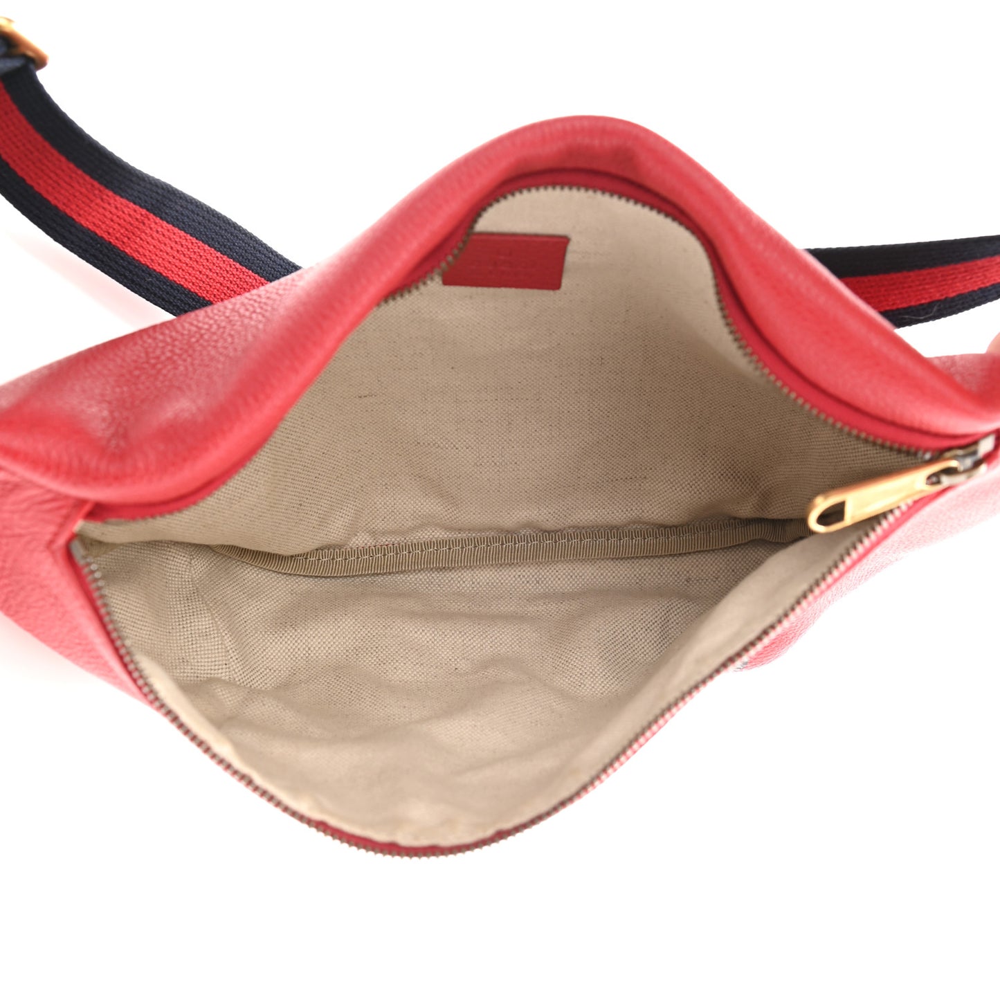 Grained Calfskin Logo Belt Bag Hibiscus Red