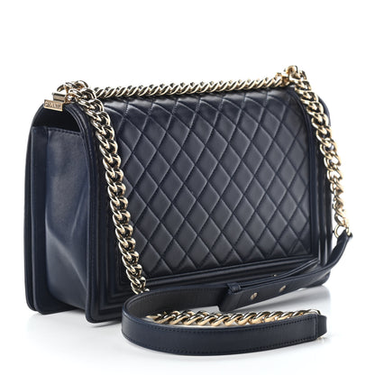 Chanel Lambskin Quilted New Medium Boy Flap Navy 2 of 10