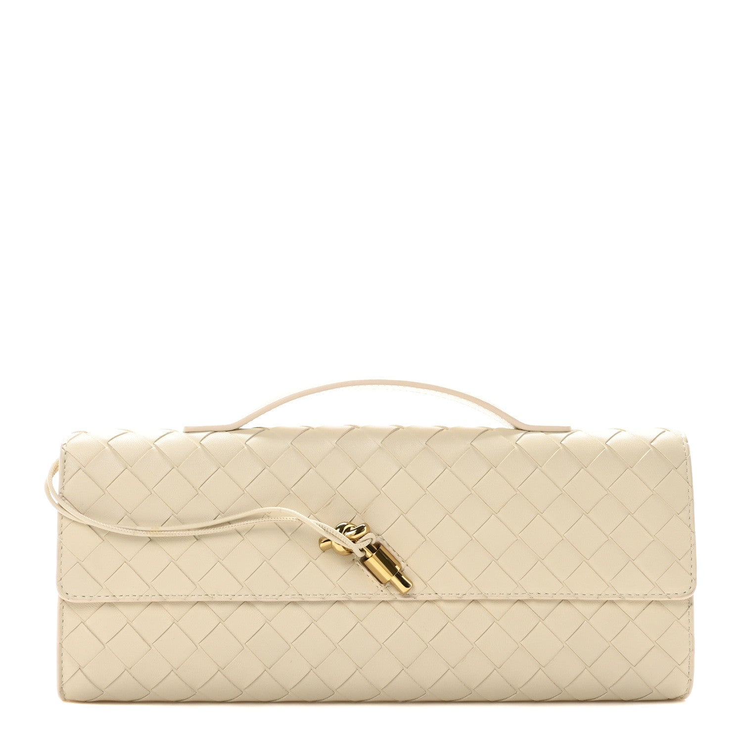 Bottega Veneta Nappa Intrecciato Long Andiamo Top Handle Sea Salt 1 of 9