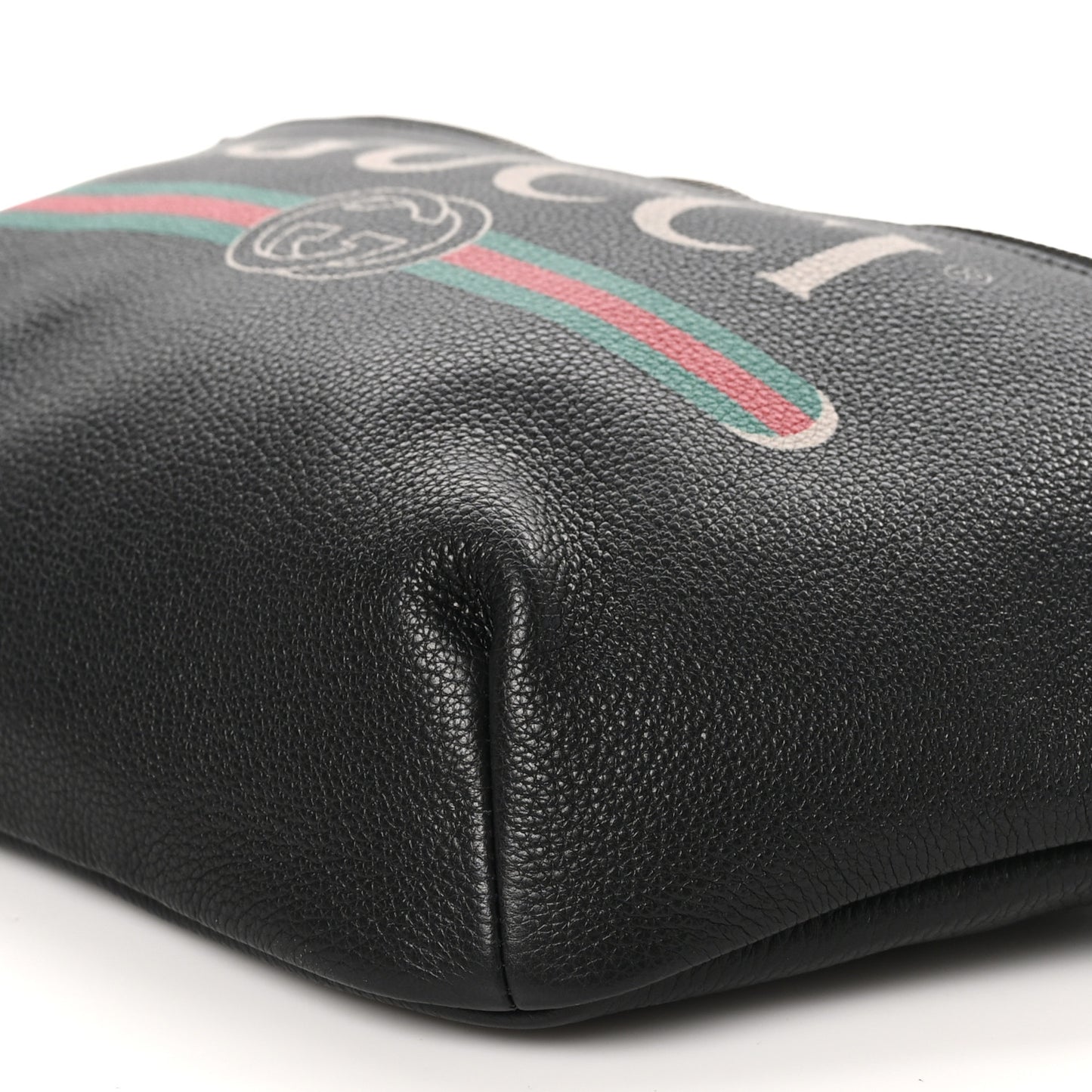 Grained Calfskin Logo Belt Bag Black