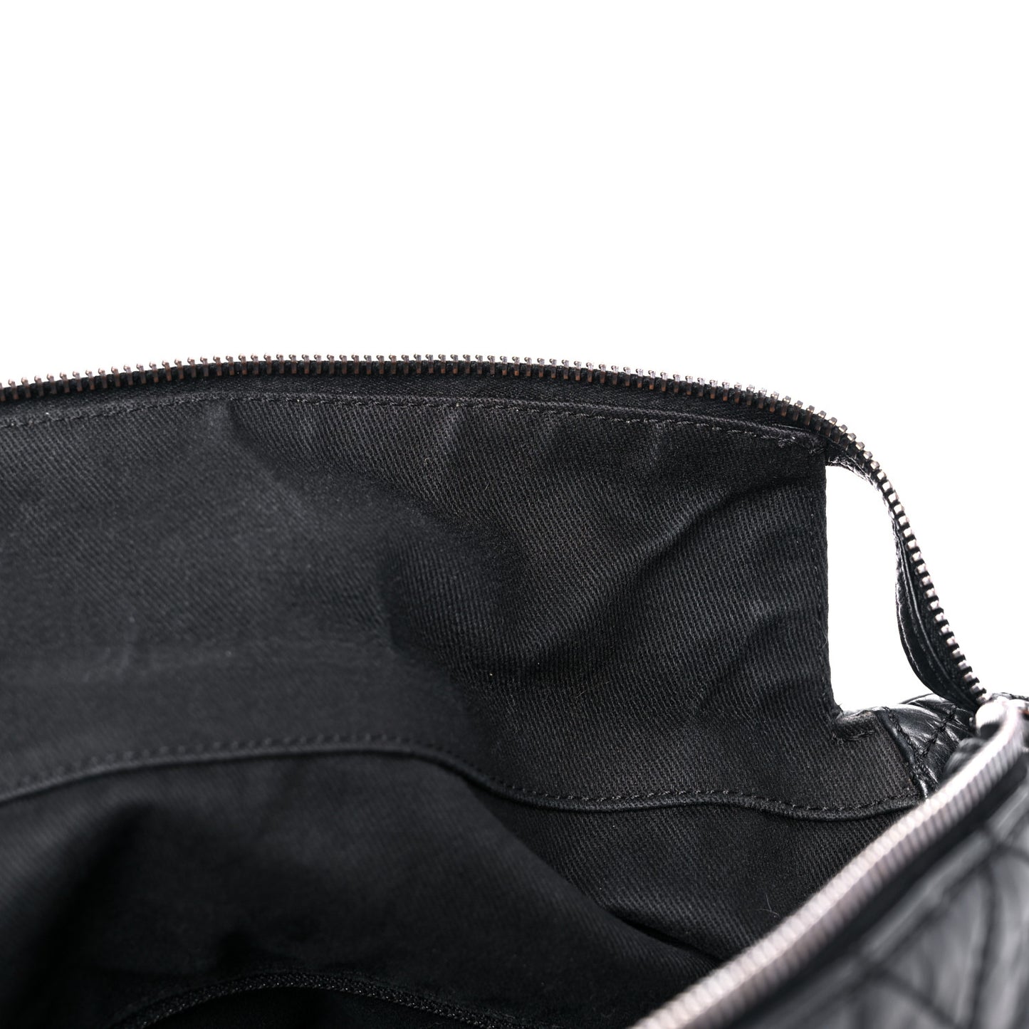 Distressed Lambskin Vintage Ligne Lady Braid Tote Black