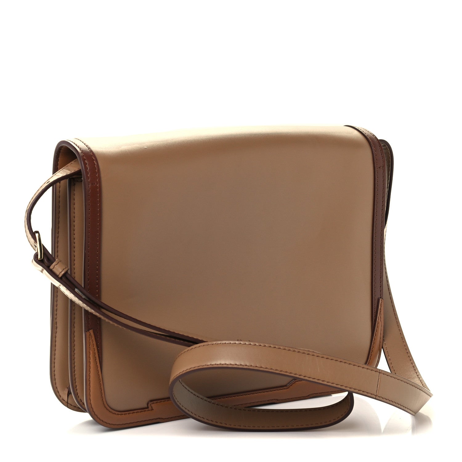 Burberry Smooth Calfskin Monogram Medium TB Bag Warm Camel 2 of 12