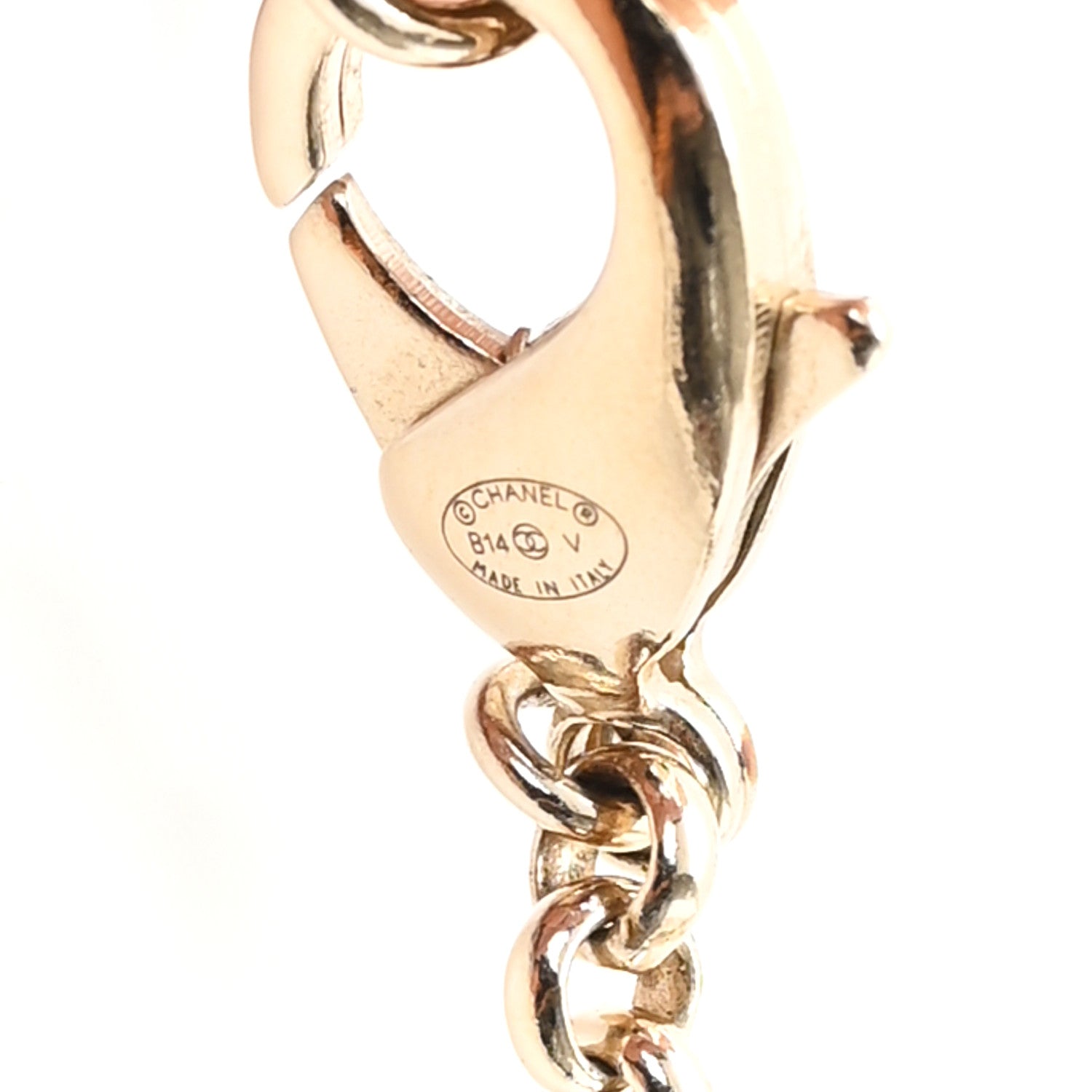Chanel Resin Pearl Bead CC Charms Necklace Gold Black 4 of 5