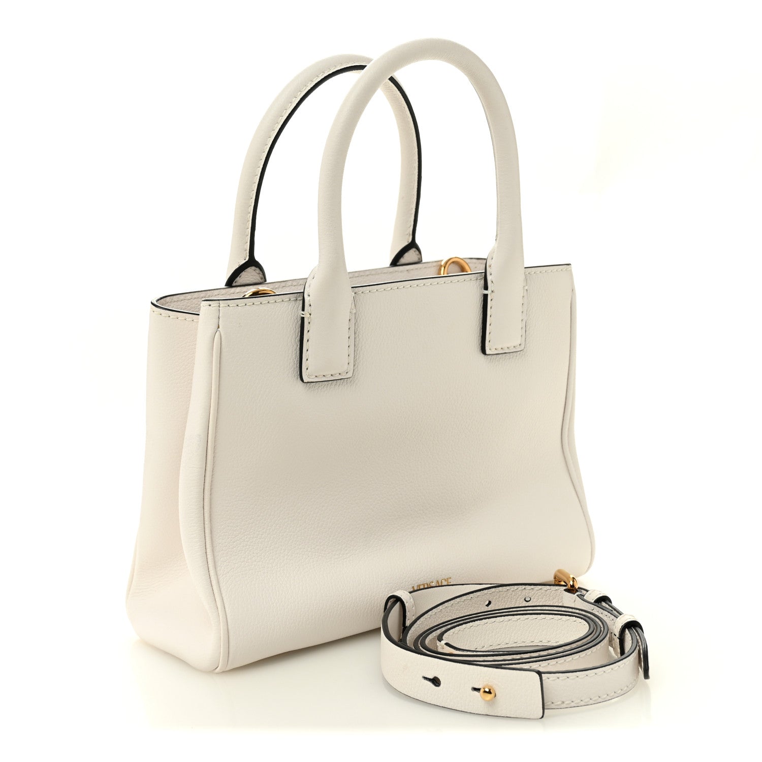 Versace Grained Calfskin Small La Medusa Chain White 3 of 9