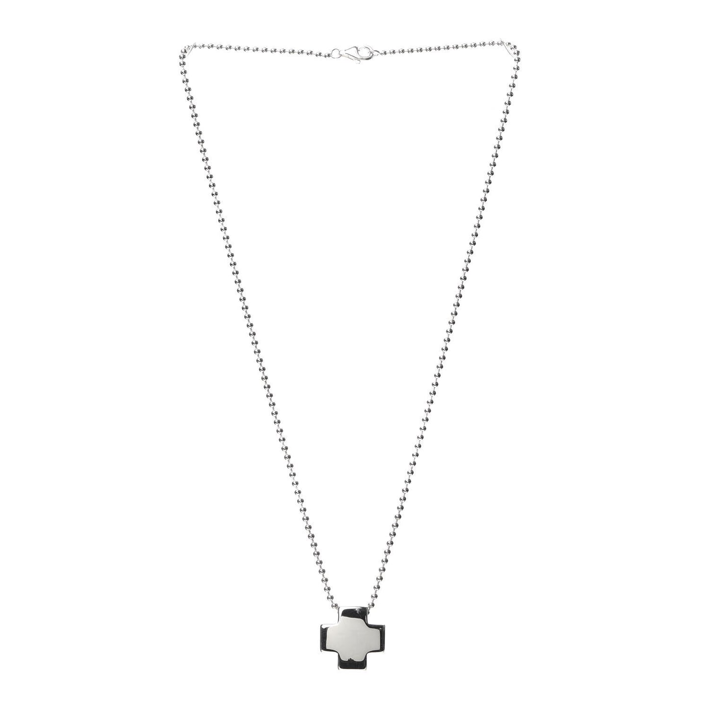 Sterling Silver Square Cross Pendant Necklace